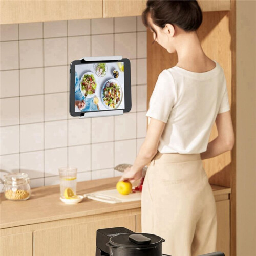 Tablet-Wandhalterung zum Kleben oder Schrauben, Selbstklebender Tablet-Ständer für //E-Reader, Weiß 2