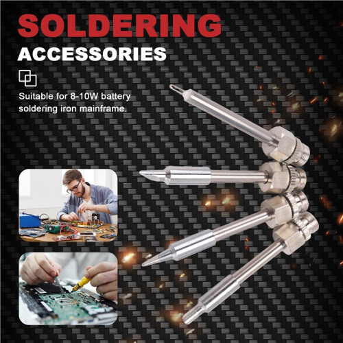 4pcs 510 Interface Soldering Tips and Burnt Threads for USB Rechargeable Temperature Adjustment Soldering Pen 2
