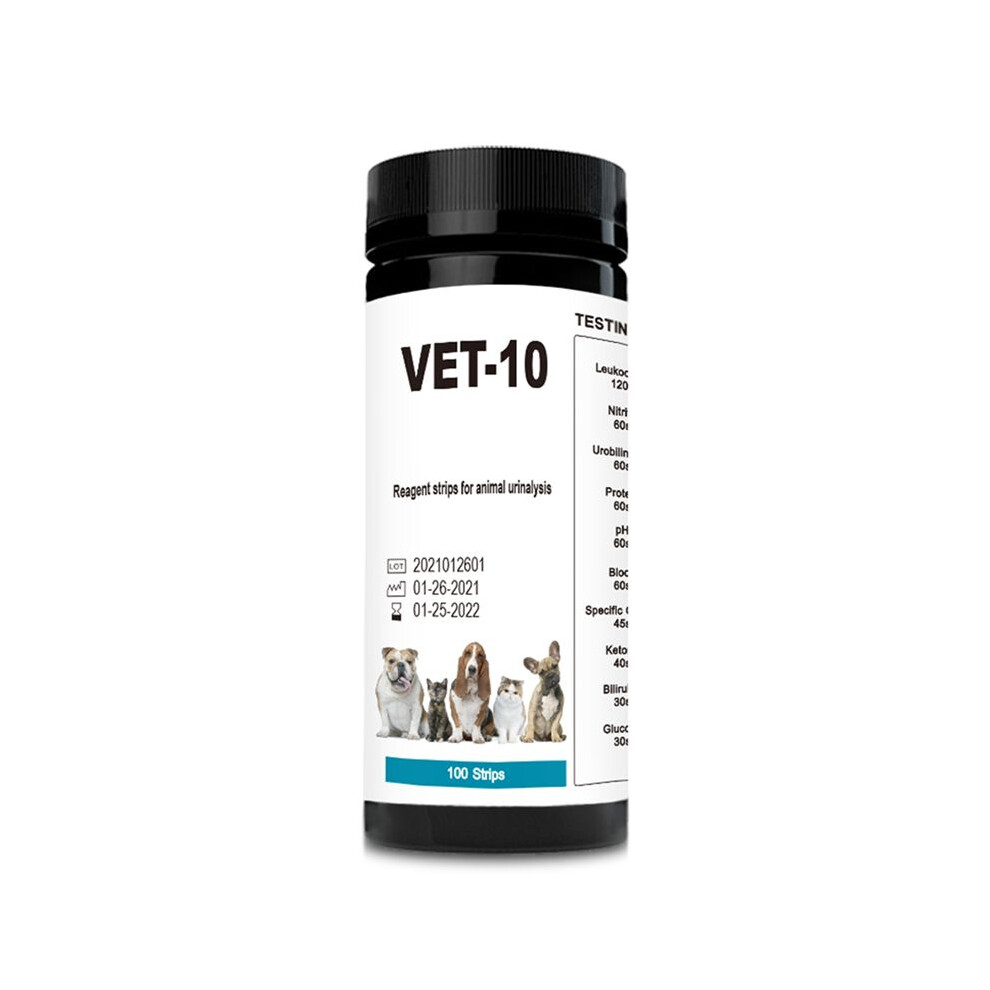 Pet Urine Testing Strips, 100 Urinalysis Parameter Tests for Dogs,Cats,Vets, Accurate Testing for Veterinarians