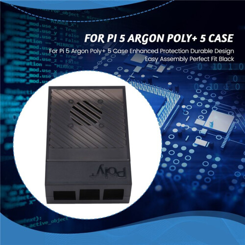 For Raspberry Pi 5 Argon + 5 Case Enhanced Protection Durable Design Easy Assembly Perfect Fit Black 1