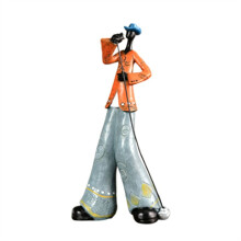 Zespół Jazzowy Figurki Gracza Vintage Muzyk Rysunek Posągi z Żywicy Ozdoba na Biurko Retro Rzeźba Wystrój Wnętrz Domu A