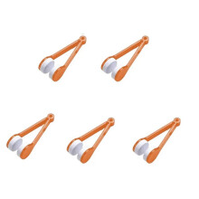 Nova Escova de Óculos Dupla Face, Limpador de Óculos de Microfibra Macia, Escova de Limpeza de Óculos, Ferramenta de Limpeza Laranja