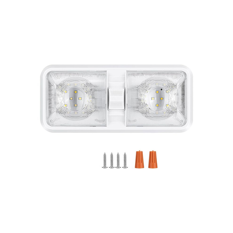 Rv S Interior 12V Led 8W Ceiling Double Dome 600 Lumen Brightness Fixture For Rv Trailer Boat Car Light 6031738645809