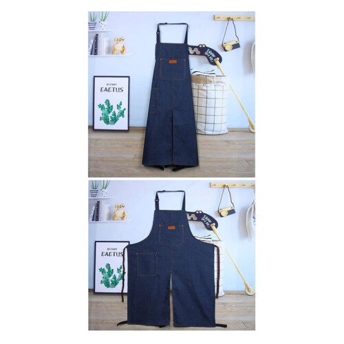 Adjustable Split Leg Pottery Apron with Pocket DIY Ceramic Sculpture Mud-Retaining Overalls 1
