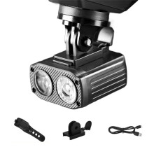 Luz Delantera para Bicicleta, Luz Alta, Luz Baja, Linterna LED para Manillar de Bicicleta, Recargable por USB, Fácil de Instalar