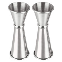 2 Stück Messbecher für Barkeeper, Cocktailmessbecher 2 Oz 1 Oz, Barzubehör, Cocktailmessbecher, Silber