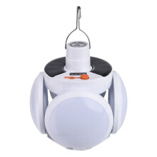 Latarnia Kempingowa z Hakiem, Wodoodporna Lampa Awaryjna LED - Ładowanie Solarne, Oświetlenie Solarne, 5 Trybów Świecenia