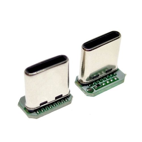 10PCS USB 3.1 Type C Vertical Patch Board 16pin 4 Welding Wire Data Band PCB USB Board Male  16P Usb C Connector 2
