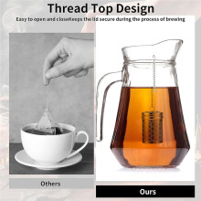 Stainless Steel Tea Strainers Set Extra Fine Mesh Tea Infuser for Loose Leaf Tea-Updated Slim Threaded Lid for Black Tea