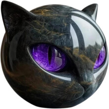 Estátua de Gato Preta de Luxo, Decoração para Casa e Arte para Presente, Decoração de Gatinho Esculpida À Mão, Presentes Fofos e Perfeitos para