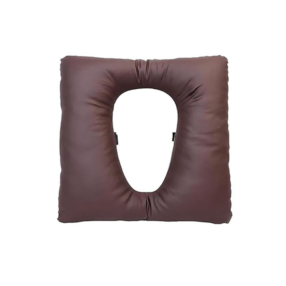 Bedside Commode Cushion Washable 16.5inch X 16.5inch PU Cover with Fixing Straps for Commode Chair,Toilet  Cushion B