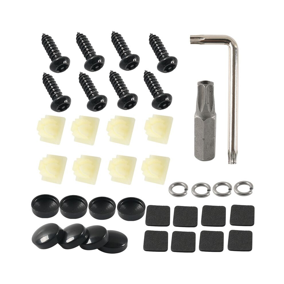 License Plate Screw Kit License Plate Frame Screw Snap License Plate Anti-Theft Buckle Insertion Fastener 4713913861328