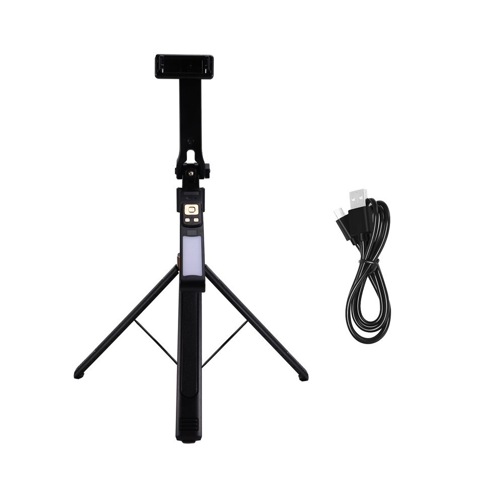 Telescopic Portable Tripod Stable Base Selfie Stick Adjustable Height 360 Rotation Live Streaming Stand With Fill Light 6033968172681