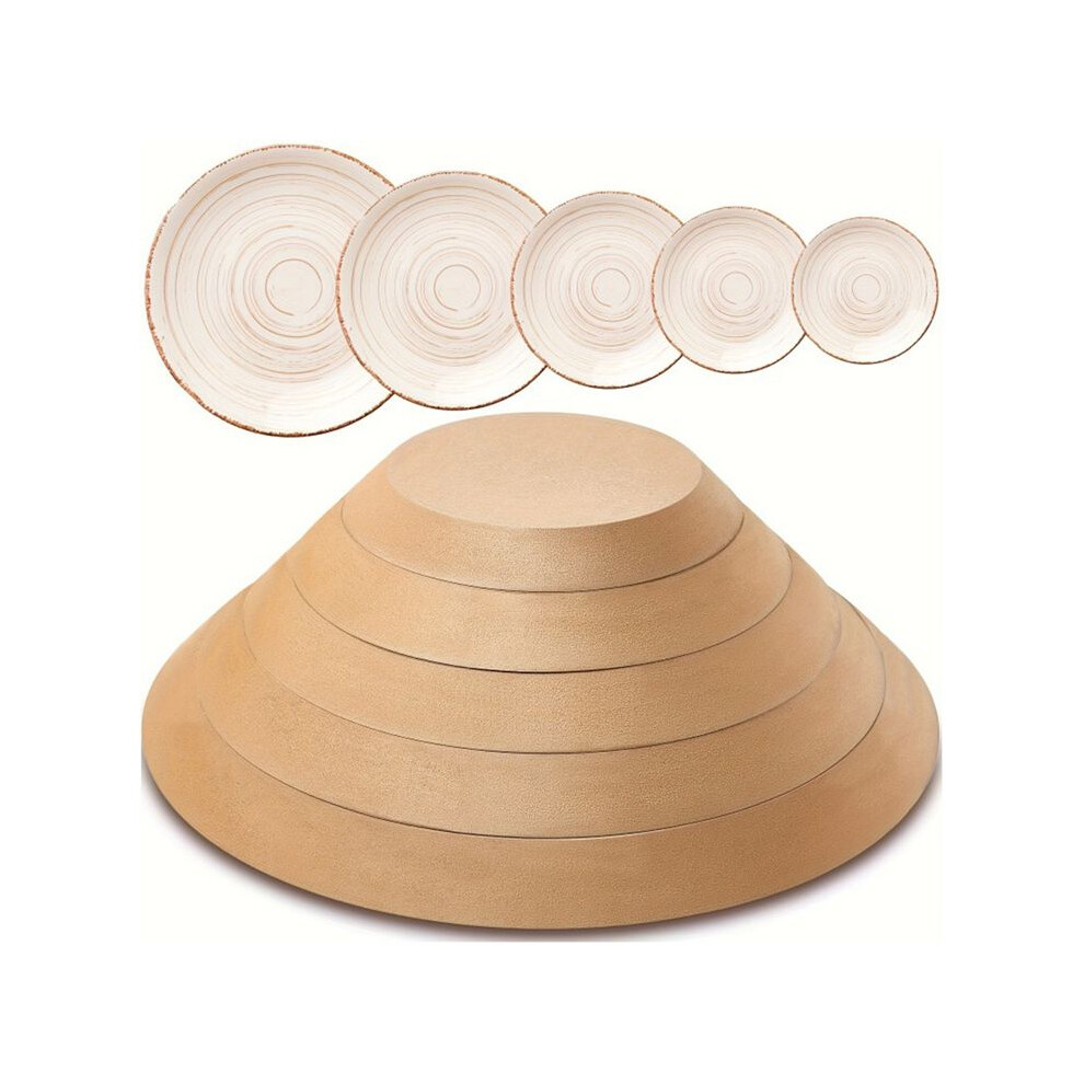 5Pcs Wooden Pottery Mold Set Versatile Sizes For Ceramic And Clay Crafting Round Slump Molds For Handbuilding 6031503409506