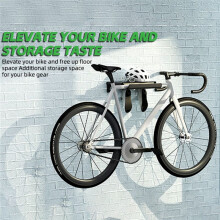 Bike Wall Mount Rack Indoor Bike Storage Garage Bike Rack Wall Mount with Shelf and Hooks for Mountain Bicycle