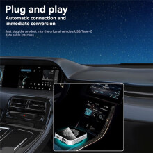 Kit Carplay Sans Fil pour Android AI Box Carplay/Android Auto Android 13 Prend en Charge L'Interaction en Écran Partagé avec le Port HD, B