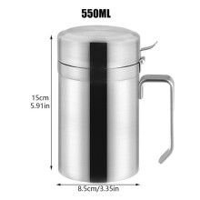 Botella Dispensadora de Aceite de Oliva de Acero Inoxidable de 550 Ml para Cocina y Barbacoa, A Prueba de Fugas, con Boca Ancha y Tapa.