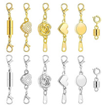 12 Cierres Magnéticos para Collares, Extensores de Collar con Cierres de Langosta, Cierres para Joyería.