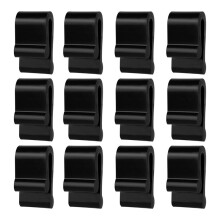 12pcs Dutch Oven Lid Protector Clips,Silicone Cookware Protector Clips Pot Lid Flexible Bumpers Lifter Accessories Black