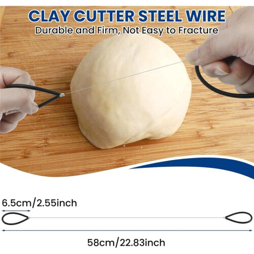 4 Pcs Ceramic Clay Pottery Throwing Trimming Spinner Tool, 30mm/38mm/45mm Clay Ceramic Rotary Tools with Cutters Wire 1