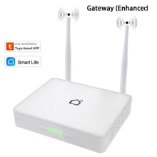 Tuya Zigbee 3.0 Gateway  Home Hub-Modem med Förbättrad Stark Signal RJ45, Fungerar över Flera Våningar,  Life-App