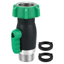 Absperrventil für Gartenschläuche aus Edelstahl 304, 3/4 Zoll Kugelhahn für Gartenschläuche mit vollem Durchfluss und 360 drehbarem Drehgelenk um