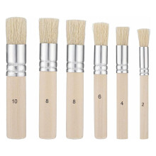 6Pcs Multi-Size Stencil Brushes Set for Acrylic, Oil & Watercolor Painting Various Surfaces