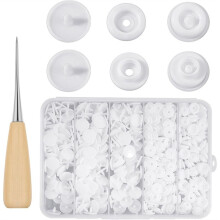 100 Ensembles de Boutons-Pression en Plastique T5, Boutons-Pression en Plastique T5 Blancs, Sans Outils, Sans Couture, pour Travaux Manuels, Bavoirs
