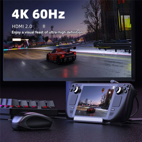Handheld Charging Dock Multi Port USB HUB Video Converter Base Expansion Dock