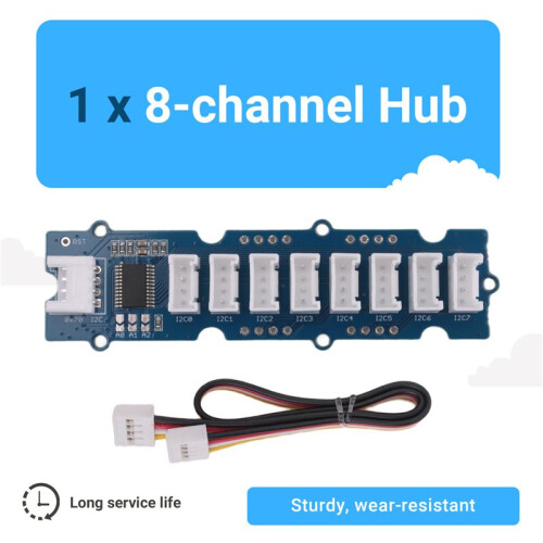 8-Channel I2C Multiplexer / Hub Support 3.3V/5V System Multiple Devices with the Same I2C Address 8 Grove I2C Port 8x2cm