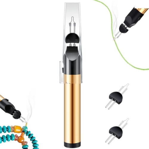 Beading Cords Burner with 2PCS Tips, Thread Burner, Cautery Pen for Jewelry Making,for Leather  Stringing Projects 1
