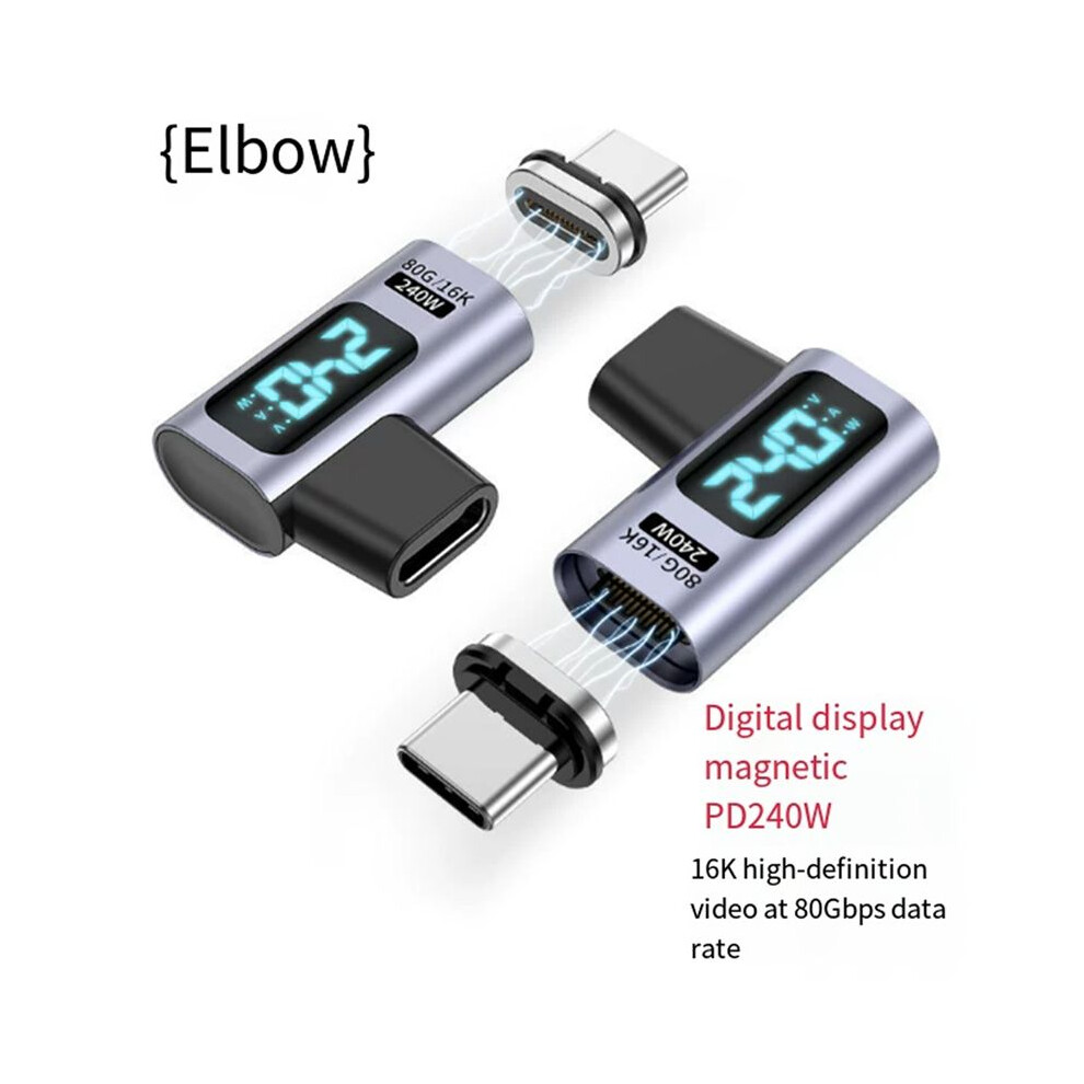 Pd 240W Magnetic Usb C Adapter Fast Charging Type C To Usb C Usb4 Connector 80Gbps 16K60hz Straight 6034032276502
