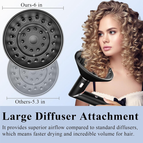 Grand Diffuseur pour  FlexStyle, Buse de Diffusion Améliorée pour un Séchage  Rapide et une Définition Optimale des Cheveux Ondulés et 2