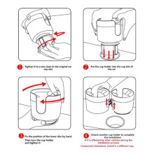 Porta-Copos para Carro com Base Ajustável e Suporte para Copos Multifuncional, Suporte Duplo para Copos e Bebidas Destacável