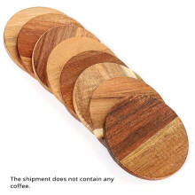 26 Pieces Unfinished Wood Coasters, 4 Inch Round Acacia-Wooden Coasters for Crafts with Non-Slip Silicon Dots
