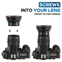 58MM 0.43x High-Definition Wide Angle + Macro Lens Attachment for 58mm Cameras Enhance Your Photography Creativity