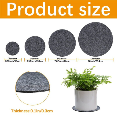 24 Bases para Plantas Absorventes e Impermeáveis, 4/6/8/10 Polegadas, Bases para Plantas de Tecido Redondas Reversíveis e Pires para Plantas 1