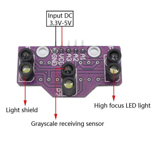Analog 5 Tracking Sensor 5 Gray Level Search Intelligent Car Black White Red Recognition Optical Patrol Module 3.3-5v 2