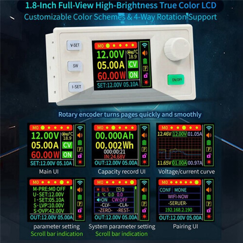 XY-SS18H Tela LCD Colorida com Porta Serial de 1,8 Polegadas + Módulo WIFI para Fonte de Alimentação CNC com Comunicação Serial 1