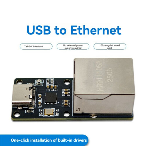 CH397A USB-C to RJ45 Ethernet Module 100 Mbps USB Network Card with Network Card Driver Plug and 2