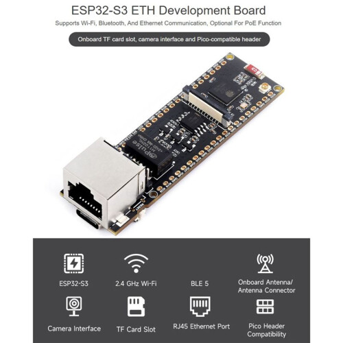 ESP32-S3 ETH Ethernet Development Board Dual-Core Wi-Fi and  Wireless USB Type-C Interface ESP32-S3-ETH