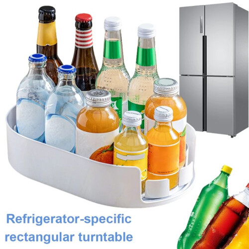 Refrigerator Rotating Storage Rack Rotatable Fridge Storage Box Turntable Organizer for Cabinet Kitchen Refrigerator C 2