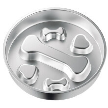 Edelstahl-Hundenäpfe - Rutschfester Hundenapf Aus Metall für Große und Mittelgroße Hunderassen, Welpen-Puzzle-Futternapf in Knochenform