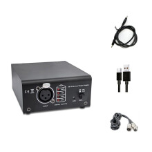 Fuente de Alimentación Fantasma de 1 Canal y 48 V con Cable de Micrófono XLR de 3 Pines para Equipos de Grabación de Música con Micrófono de