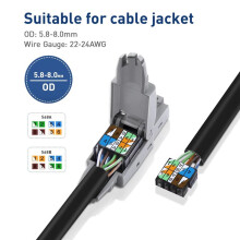 Connettore RJ45 Senza Utensili, Spina di Terminazione Sul Campo CAT6, Connettore UTP CAT6 Senza Utensili