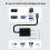 Hubs de Encaixe para Óculos AR 2 em 1 com Carregamento Rápido PD e Duas Interfaces USB para Smartphones e Tablets Cinza 2