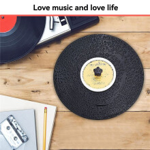 LP-Rengöringsklämma för Vinylskivor, Vinylskivetikettskydd, Vattentät Rengöringsklämma med Handtag, Svart