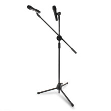 Suporte de Microfone Profissional Ajustável com Braço de Lança e Base Resistente para Apresentações em Estúdio e Ao Vivo
