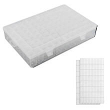 Transparent Large Capacity Storage Containers,96 Grid Organizers and Storage, Suitable for Nail Art,Necklaces,Bead