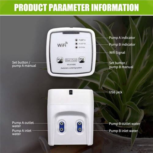 WIFI Hydroponic Equipment Intelligent Watering Device Double Pump Timed Automatic Drip Irrigation System 2